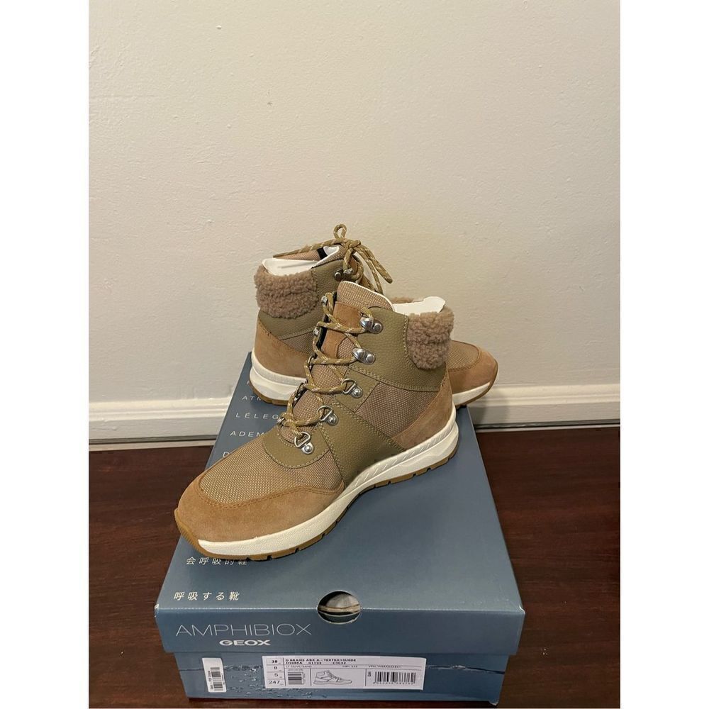 Geox Women’s Braies waterproof, breathable Faux fur hiker boot size 8, NIB